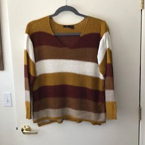 RDI V Neck Striped Knit Sweater size 2X. NWT
